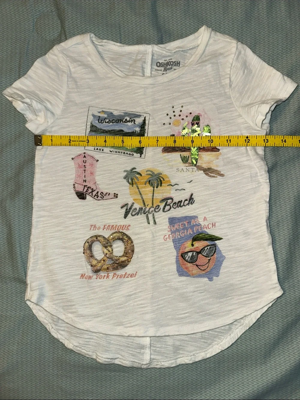 OshKosh B'gosh White Girls' Across the USA Travel Graphic Tee